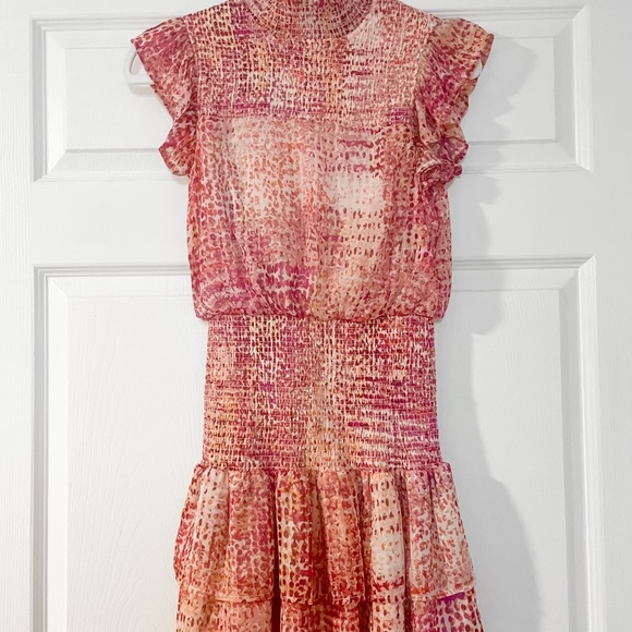 Aqua - Womens Ruffled Metallic Mini Dress - Picture 3 of 5